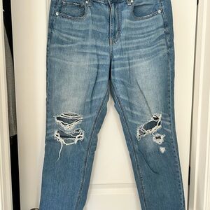 American Eagle Outfitters Blue Boyfriend Jeans Distressed Style